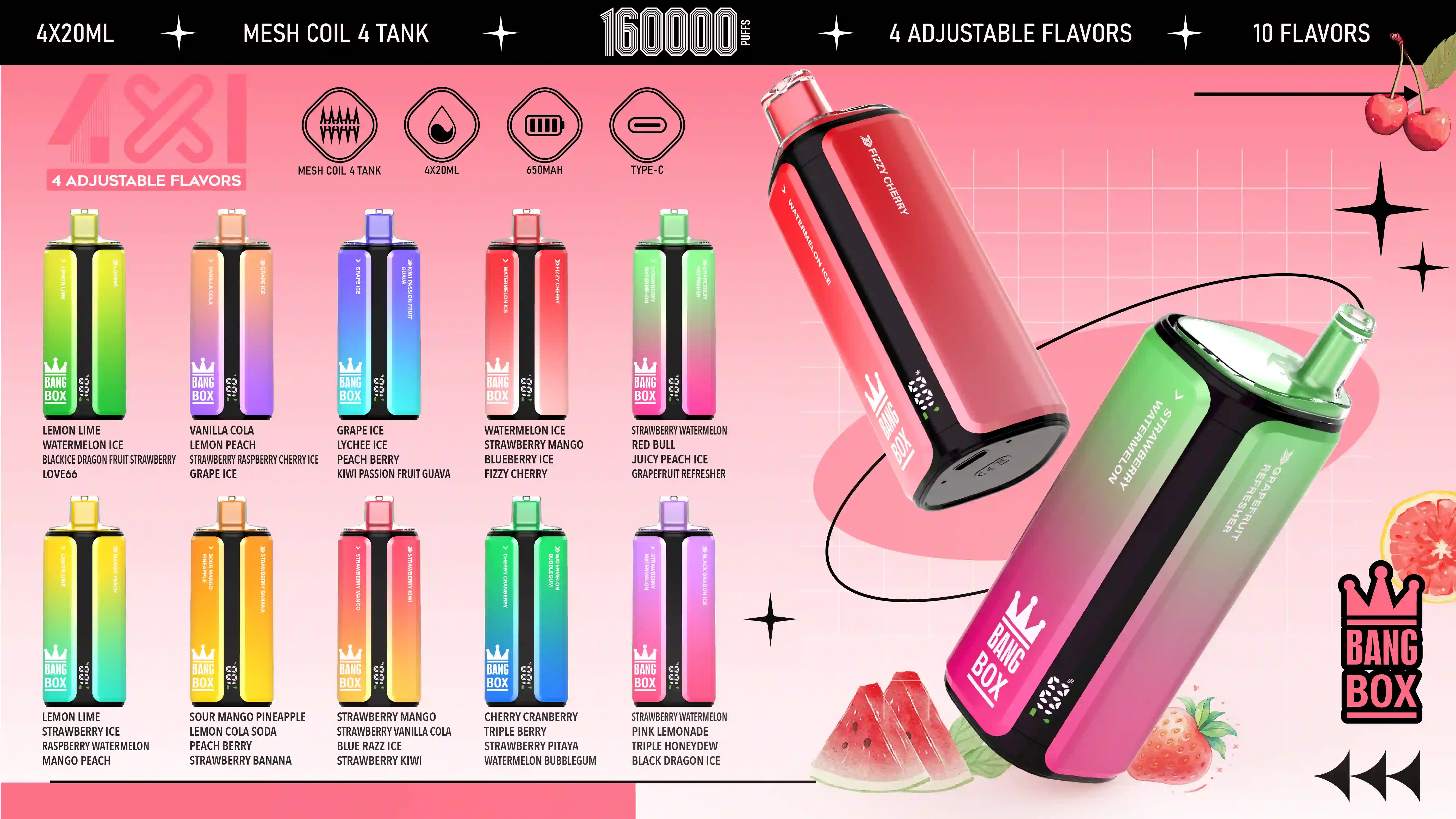 BANG BOX 160k Puffs 4en1 Vape preu puff
